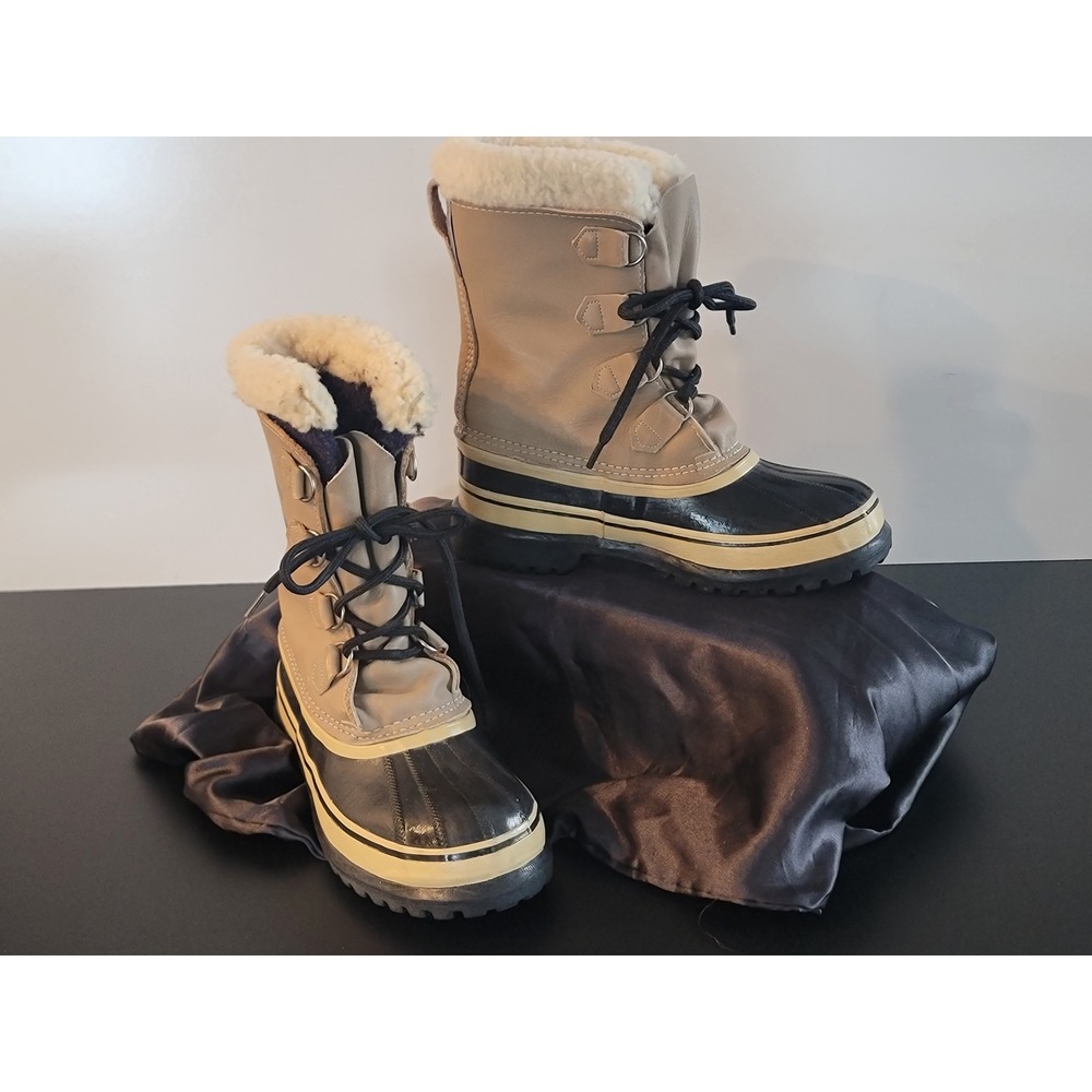Vintage Sorel Caribou Kaufman Boots Mens 9 Made in Canada Tan‎ Winter Snow Duck